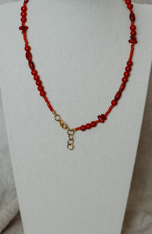 Cherry Bomb Beaded Necklace