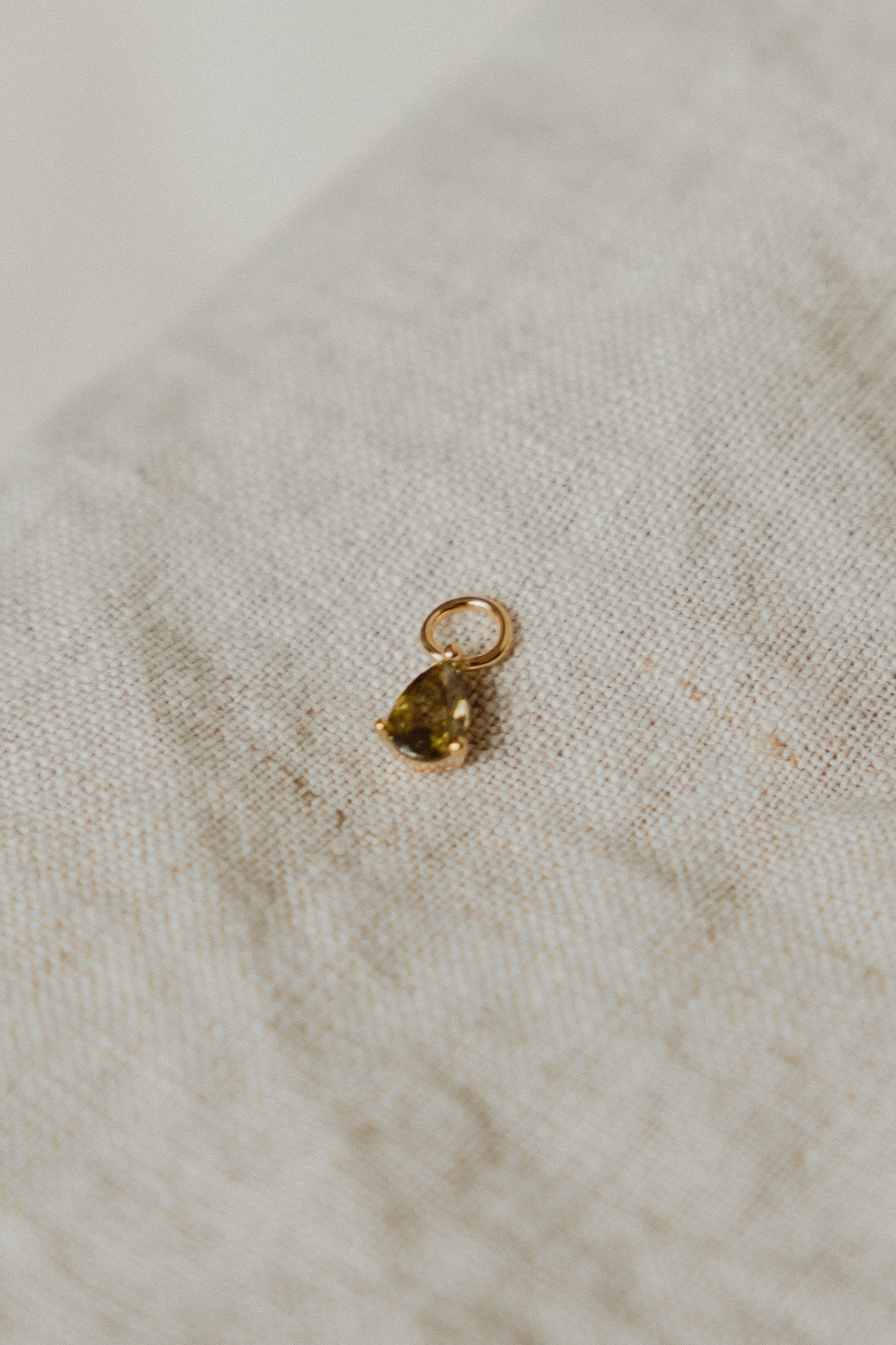 Green Teardrop Charm