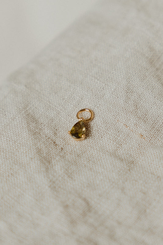 Green Teardrop Charm