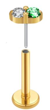 Emerald & Diamond Flat Back Stud