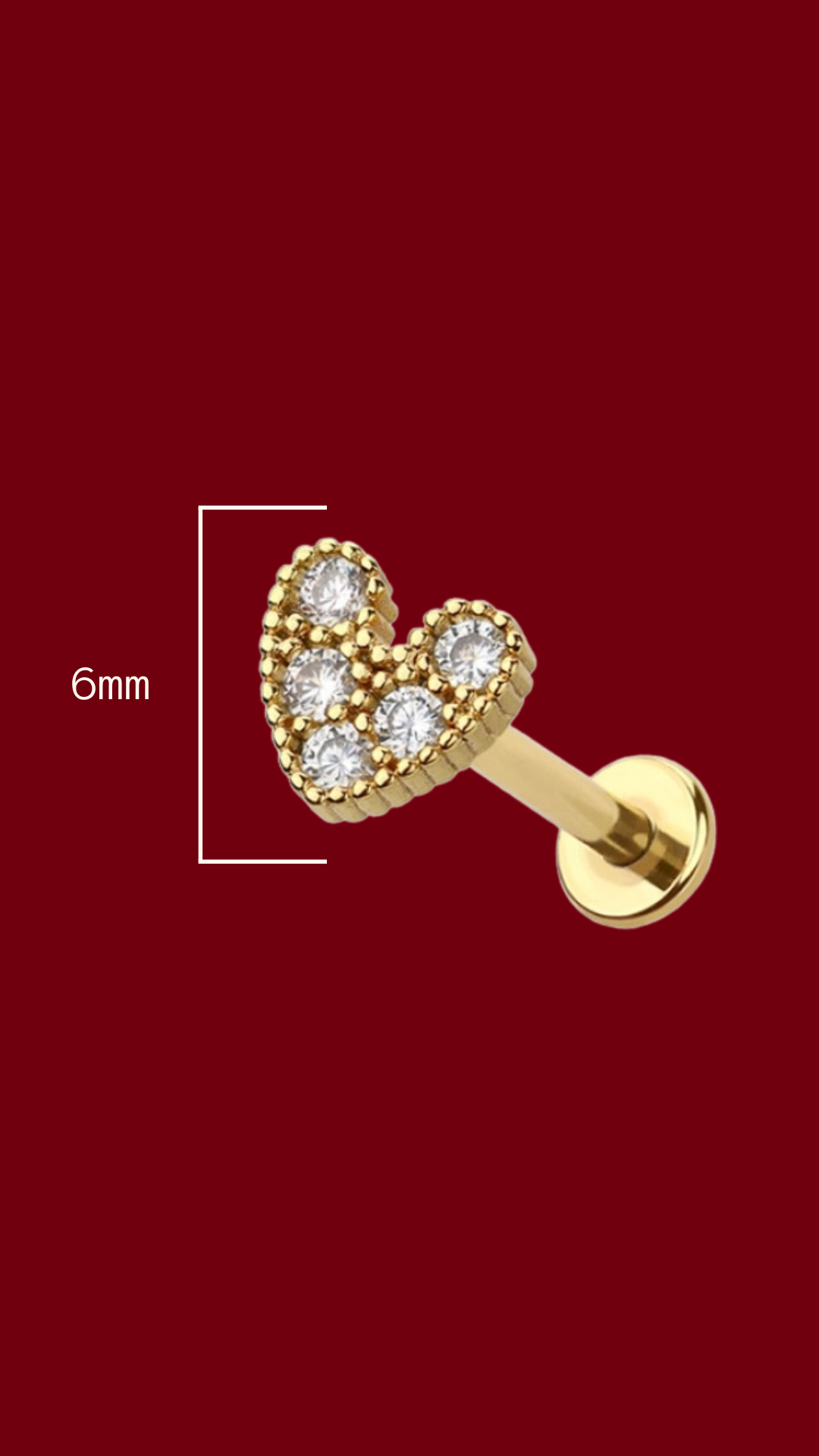CZ Heart Flat Back