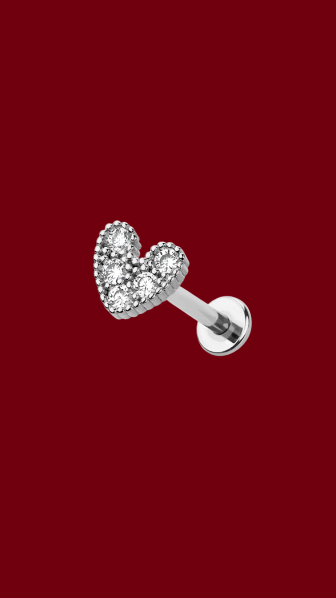 CZ Heart Flat Back