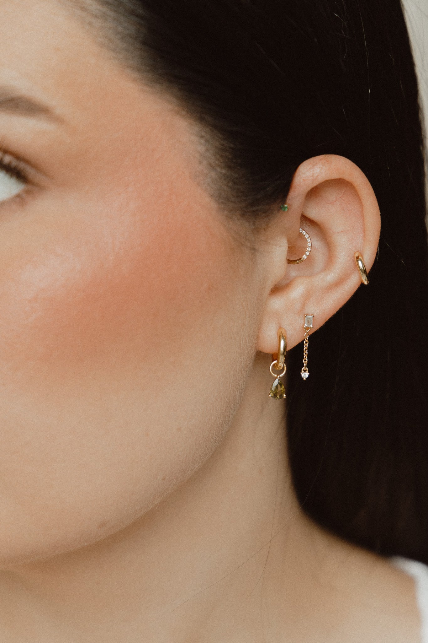 Green Teardrop Charm