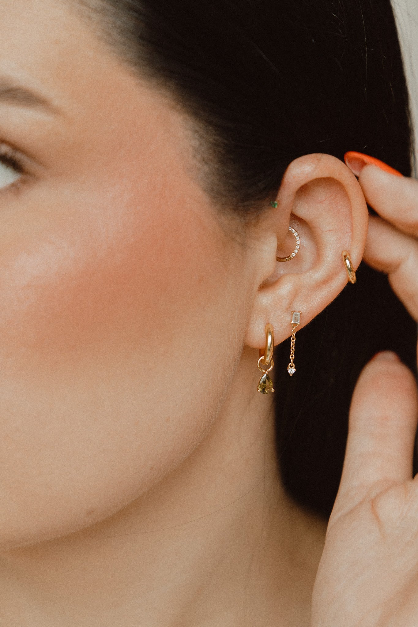 Green Teardrop Charm