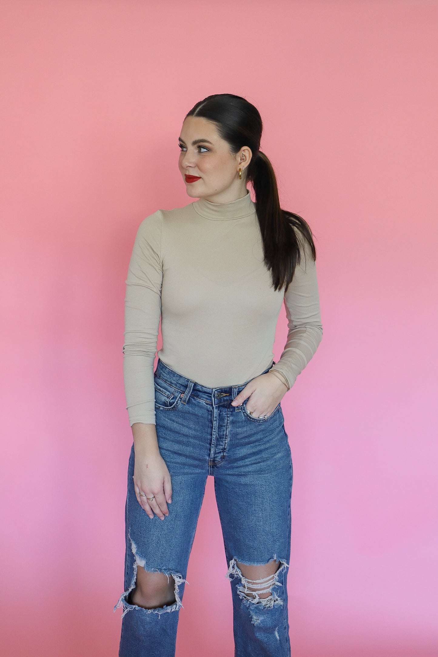 You're My Go To Turtleneck in Sand