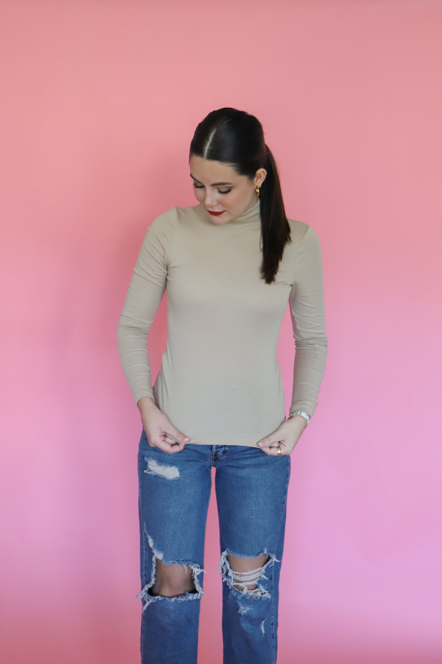 You're My Go To Turtleneck in Sand
