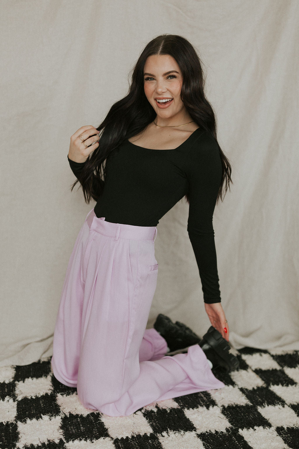 Just So Chic Long Sleeve Bodysuit - Black